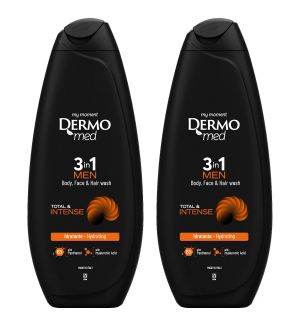 (BUNDLE OF 2) DERMOMED MEN 3 IN 1 WASH TOTAL & INTENSE 450ML