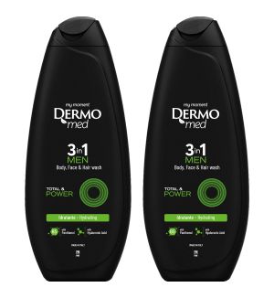 (BUNDLE OF 2) DERMOMED MEN 3 IN 1 WASH TOTAL & POWER 450ML