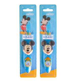 (BUNDLE OF 2) MR WHITE MICKEY 3D FLASHING TOOTHBRUSH