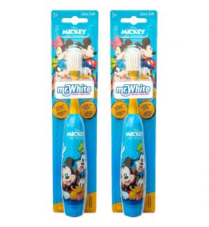 (BUNDLE OF 2) MR WHITE MICKEY & FRIENDS BATTERY POWERED TOOTHBRUSH