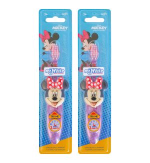 (BUNDLE OF 2) MR WHITE MINNIE 3D FLASHING TOOTHBRUSH