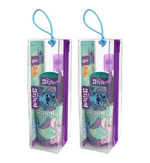 (BUNDLE OF 2) MR WHITE STITCH TRAVEL KIT TOOTHBRUSH WITH TOOTHPASTE 75ML & BEAKER