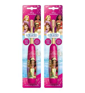 (BUNDLE OF 2) MR WHITE DISNEY PRINCESS BATTERY POWERED TOOTHBRUSH