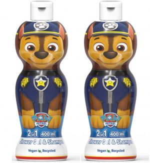 (BUNDLE OF 2) AIR VAL PAW PATROL CHASE 1D SHOWER GEL & SHAMPOO 2 IN 1 400ML
