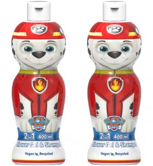(BUNDLE OF 2) AIR VAL PAW PATROL MARSHALL 1D SHOWER GEL & SHAMPOO 2 IN 1 400ML