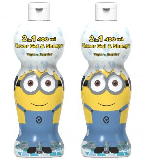 (BUNDLE OF 2) AIR VAL MINIONS 1D SHOWER GEL & SHAMPOO 2 IN 1 400ML