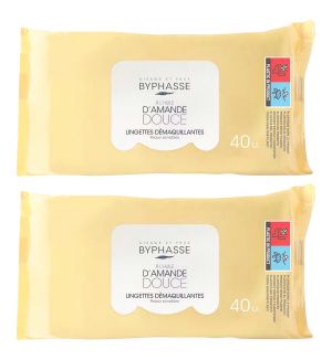(BUNDLE OF 2) BYPHASSE MAKE UP REMOVER WIPES 40'S - SENSITIVE SKIN