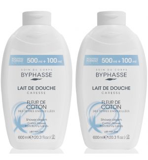 (BUNDLE OF 2) BYPHASSE CARESSE SHOWER CREAM COTTON FLOWER 600ML