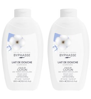 (BUNDLE OF 2) BYPHASSE CARESSE SHOWER CREAM COTTON FLOWER 600ML