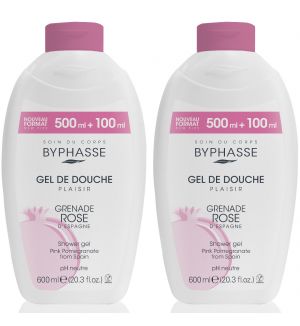 (BUNDLE OF 2) BYPHASSE PLAISIR SHOWER GEL PINK POMEGRANATE 600ML