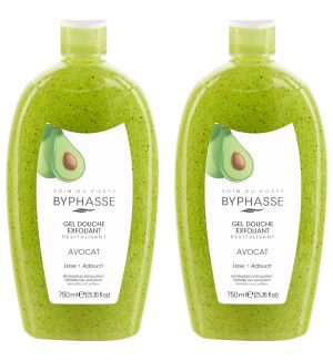 (BUNDLE OF 2) BYPHASSE EXFOLIATING SHOWER GEL AVOCADO 750ML