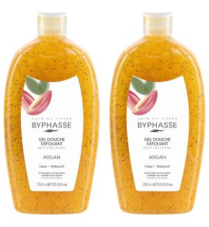(BUNDLE OF 2) BYPHASSE EXFOLIATING SHOWER GEL ARGAN 750ML