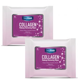 (BUNDLE OF 2) DEEP FRESH COLLAGEN EXTRACT MAKE-UP REMOVING WIPES 25S