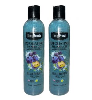 (BUNDLE OF 2) DEEP FRESH EXFOLIATING SHOWER GEL BLUEBERRY 400ML 
