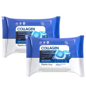 (BUNDLE OF 2) FARMSTAY COLLAGEN WATER FULL MOIST CLEANSING TISSUE 30S
