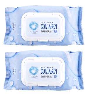 (BUNDLE OF 2) TENZERO RETINOL + COLLAGEN CLEANSING WIPES 100S