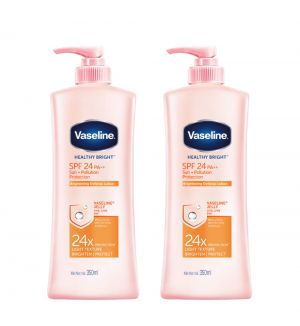 (BUNDLE OF 2) VASELINE HEALTHY BRIGHT SPF 24 PA++ SUN + POLLUTION PROTECTION LOTION 350ML