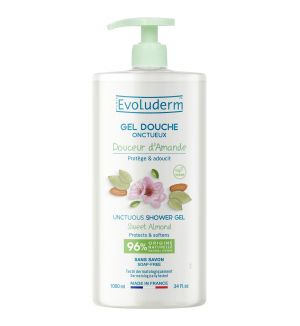 EVOLUDERM UNCTUOUS SHOWER GEL SWEET ALMOND 1000ML