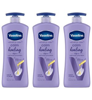 (BUNDLE OF 3) VASELINE INTENSIVE CARE CALM HEALING LOTION 600ML