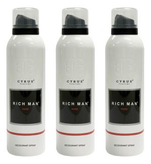 (BUNDLE OF 3) PARIS BLEU DEODORANT RICH MAN 200ML