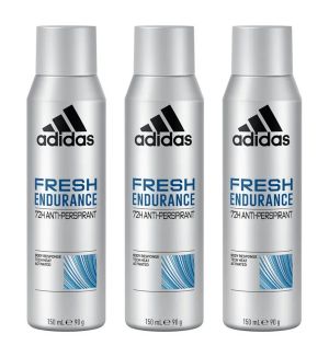 (BUNDLE OF 3) ADIDAS DEO SPRAY HOMME FRESH ENDURANCE 150ML (NEW)