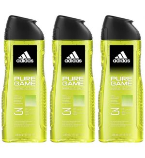 (BUNDLE OF 3) ADIDAS 3 IN 1 SHOWER GEL PURE GAME 400ML
