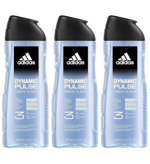 (BUNDLE OF 3) ADIDAS 3 IN 1 SHOWER GEL DYNAMIC PULSE 400ML