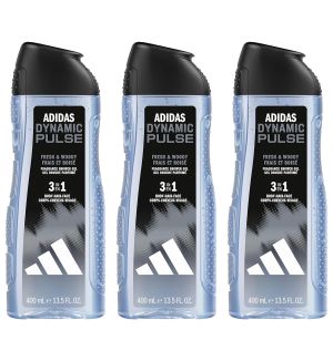 (BUNDLE OF 3) ADIDAS 3 IN 1 SHOWER GEL DYNAMIC PULSE 400ML