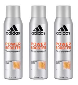 (BUNDLE OF 3) ADIDAS DEO SPRAY HOMME POWER BOOSTER 150ML (NEW)