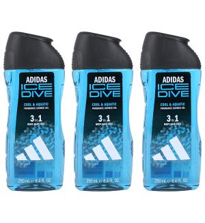 (BUNDLE OF 3) ADIDAS 3 IN 1 SHOWER GEL ICE DIVE 250ML
