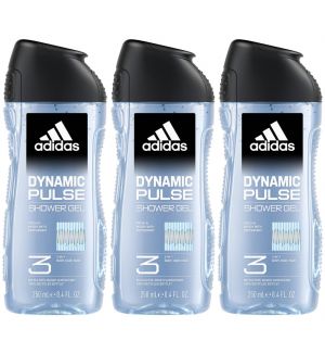 (BUNDLE OF 3) ADIDAS 3 IN 1 SHOWER GEL  DYNAMIC PULSE 250ML
