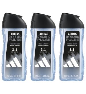(BUNDLE OF 3) ADIDAS 3 IN 1 SHOWER GEL DYNAMIC PULSE 250ML