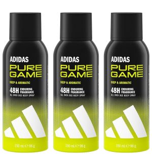 (BUNLDE OF 3) ADIDAS DEO SPRAY HOMME PURE GAME 150ML (NEW)