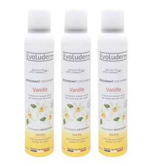 (BUNDLE OF 3) EVOLUDERM VANILLA EXTRACT DEODORANT 24H 200ML