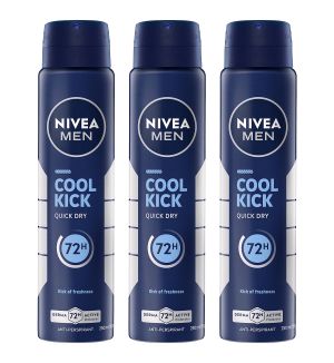 (BUNDLE OF 3) NIVEA MEN DEODORANT SPRAY COOL KICK 250ML