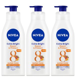 (BUNDLE OF 3) NIVEA EXTRA BRIGHT REPAIR & PROTECT BODY LOTION 380ML