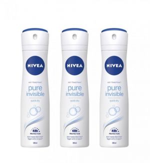 (BUNDLE OF 3) NIVEA DEO SPRAY (L) PURE INVISIBLE 150ML