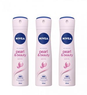 (BUNDLE OF 3) NIVEA PEARL & BEAUTY (W) DEODORANT SPRAY 150ML