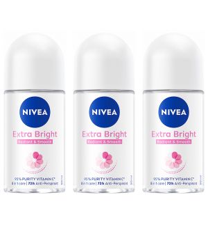 (BUNDLE OF 3) NIVEA ROLL ON EXTRA BRIGHT RADIANT & SMOOTH 50ML