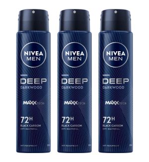 (BUNDLE OF 3) NIVEA MEN DEODORANT SPRAY DEEP BLACK CARBON 250ML