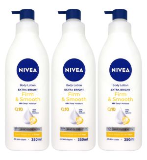(BUNDLE OF 3) NIVEA EXTRA BRIGHT FIRM & SMOOTH Q10 BODY LOTION 350ML