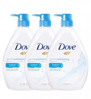 (BUNDLE OF 3) DOVE SHOWER GENTLE EXFOLIATING 1L