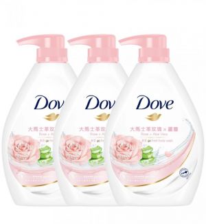 (BUNDLE OF 3) DOVE SHOWER ROSE + ALOE VERA 1L