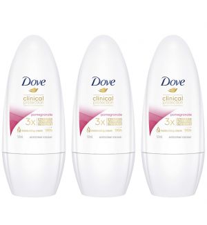 (BUNDLE OF 3) DOVE DEODORANT ROLL ON CLINICAL PROTECTION POMEGRANATE 50ML