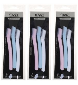 (BUNDLE OF 3) MUST 6425 EYEBROW RAZOR 3PCS (SHARP BLADE)