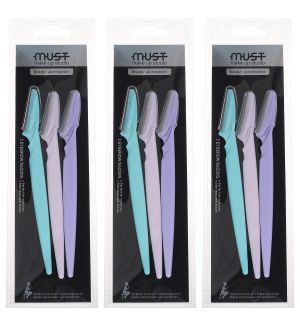 (BUNDLE OF 3) MUST 6426 EYEBROW RAZOR 3PCS (NETTED BLADE)