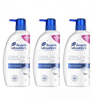 (BUNDLE OF 3) HEAD & SHOULDERS CLEAN & BALANCED ANTI DANDRUFF SHAMPOO 650ML