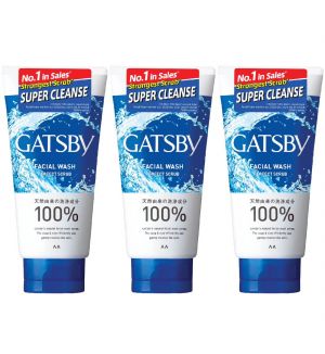(BUNDLE OF 3) GATSBY FACIAL WASH PERFECT SCRUB 130G (BLUE) 