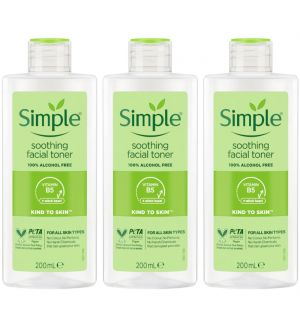 (BUNDLE OF 3) SIMPLE KIND TO SKIN SOOTHING FACIAL TONER 200ML