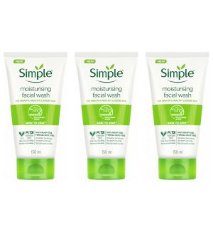 (BUNDLE OF 3) SIMPLE KIND TO SKIN MOISTURISING FACIAL WASH 150ML